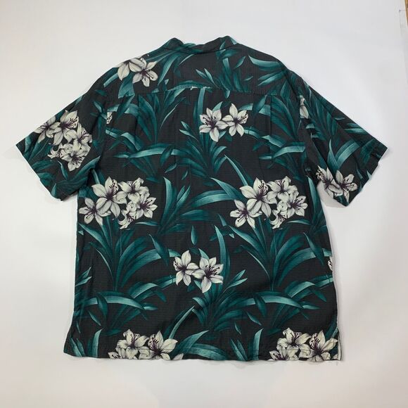 Tommy Bahama Shirt Mens Extra Large Original Fit Hawaiian Floral Silk Button Up - Picture 8 of 10